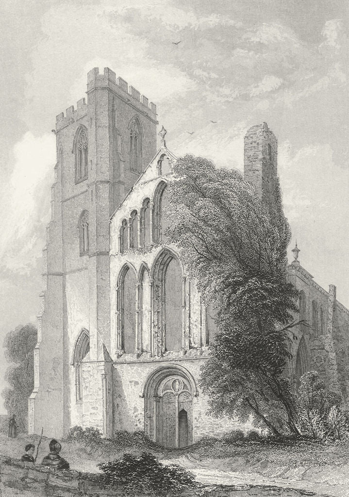 WALES. Llandaff Cathedral 1836 old antique vintage print picture